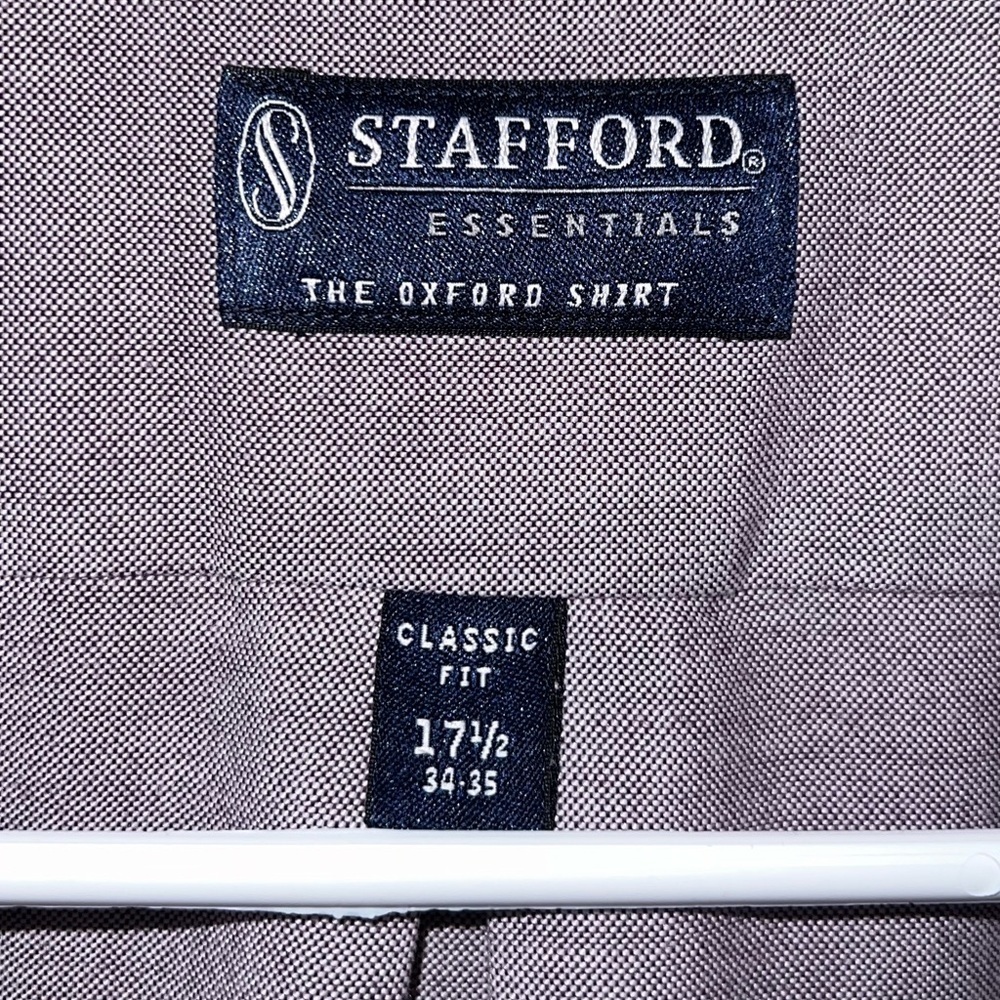 Stafford Men’s long sleeve button down shirt,size 17 1/2 - Picture 3 of 8